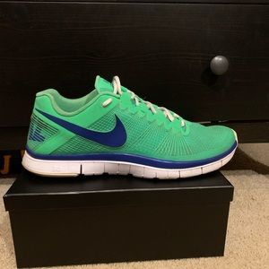 Nike Free Run 3.0 Size 12 Lime/Blue/White